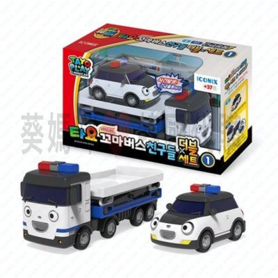 可超取🇰🇷韓國境內版 小巴士 tayo 朋友們 緊急出動 雙重 警車 車輛運輸拖板車 玩具遊戲組