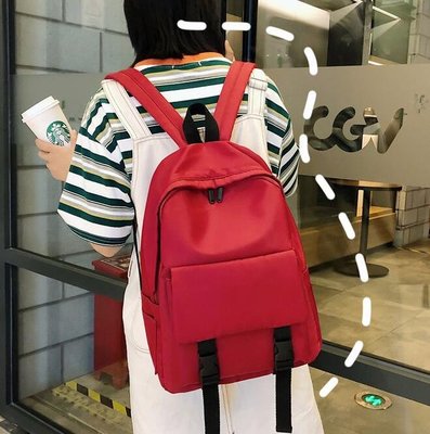 FINDSENSE X 韓國 女款 流行時尚 純色 大容量 防水 少女帆布包包 雙肩包 後背包