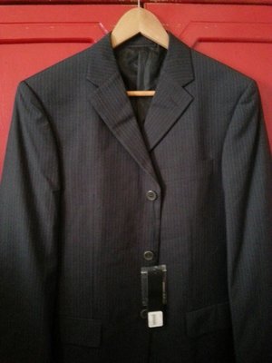 【G2000】男 深鐵灰色細條西裝外套+西裝褲˙41胸34腰
