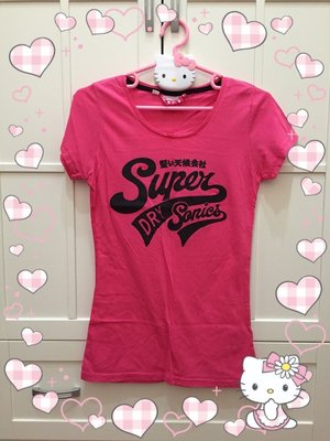 【Superdry】極度乾燥桃紅印黑字T恤(Abercrombie&Fitch、Hollister)