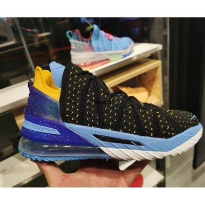 【正品】Nike LeBron 18 "Minneapolis Lakers" 黑藍黃 CQ9283-006潮鞋