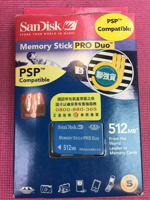 盒裝Sandisk Memory Stick PRO Duo 512mb