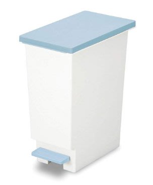 日本製造 好品質優雅白色藍色歐式客廳房間垃圾桶雜物收納桶腳踏式腳踩式垃圾桶送禮 5479c