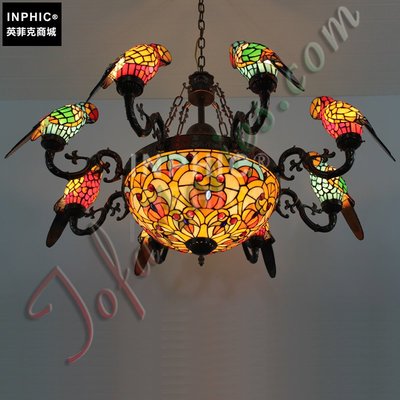 INPHIC-彩色玻璃鸚鵡餐桌臥室客廳吊燈咖啡廳酒吧台藝術品吊燈_S2626C
