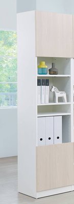 【生活家傢俱】HJS-638-2：系統1.4尺雙門書櫃-鐵杉白【台中家具】書架 展示櫃 置物櫃 低甲醛E1系統板 台灣製