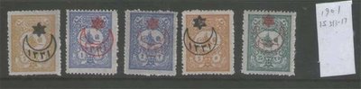 【雲品一】土耳其Turkey 1915 1901 postage stamp IsF513-517 set MH-VF 庫號#BF506 67266