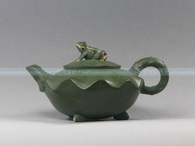 茶藝師 紫砂壺特價全手工促銷仿品蔣蓉底款原礦民國綠泥荷葉青蛙壺茶壺