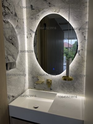 智能led燈鏡不規則鏡子壁掛鏡無框浴室鏡個性造型異形衛生間鏡子-雙喜生活館