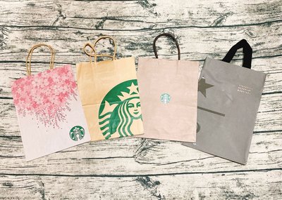日本Starbucks星巴客 星巴克臻選 女神頭像logo 紙袋 牛皮紙袋 花鳥印花 禮物袋 手提袋 包裝袋 限量版