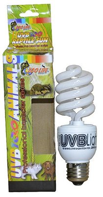 ZOOLIFE UVB 10.0 ANIMALS SUN 省電型UVB 螺旋燈泡 21W 　＋　陶瓷鋁合金燈罩Ｌ