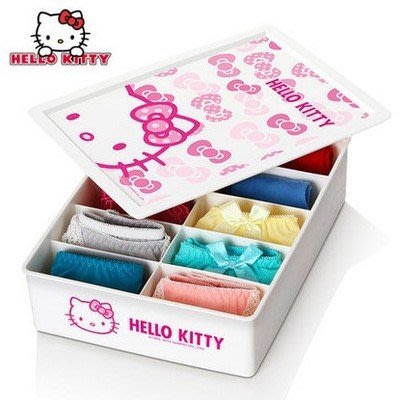 可愛Hello kitty 凱蒂貓 內衣盒收納整理盒 創意抽屜內褲襪子收納