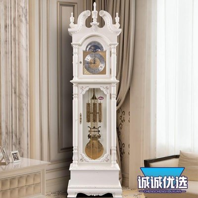 現貨熱銷-落地鐘客廳歐式豪華實木擺鐘 機械鐘表 德國赫姆勒八音三重錘座鐘