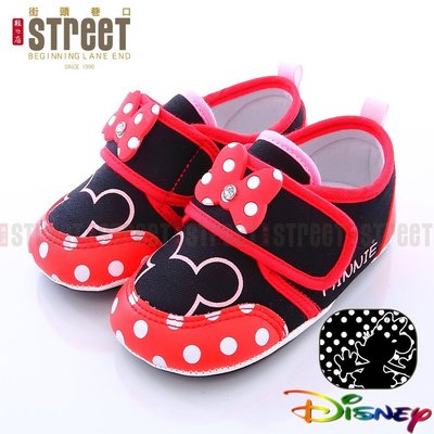 【街頭巷口 Street】Disney 迪士尼 米妮 兒童節特價 點點風格 魔鬼氈寶寶學步鞋 KRM453250R 紅色