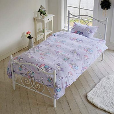 日本代購 sanrio 三麗鷗 kikilala  紫色 雙子星 單人床包 三件組 床單 被套 枕頭套