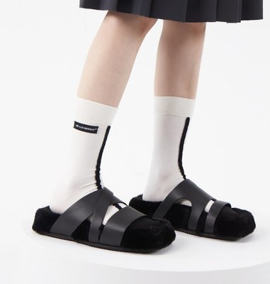 粗曠線條設計感中統襪  黑色 黑襪 白色 白襪 襪子 運動襪 線條 文青 設計【小雜貨】