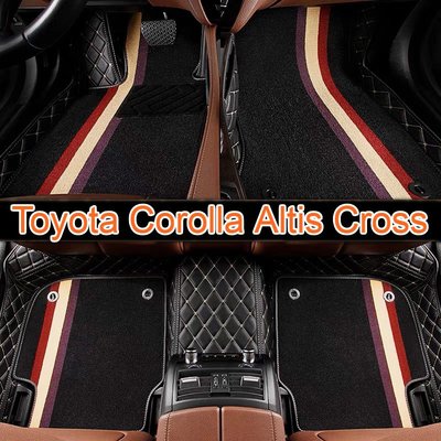 (）工廠直銷適用豐田Toyota Corolla Altis Cross腳踏墊 阿提斯雙層全包圍皮革腳墊 隔水墊-飛馬汽車