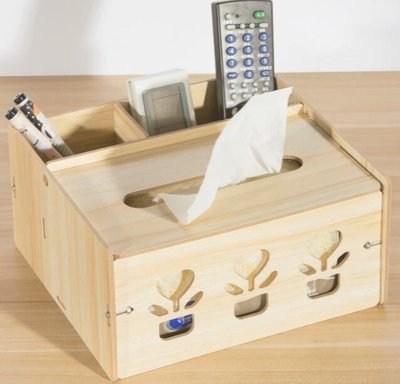 8967c  歐式 木頭製歐風多格遙控器雜物儲物盒手機收納盒衛生紙盒面紙盒送禮禮品