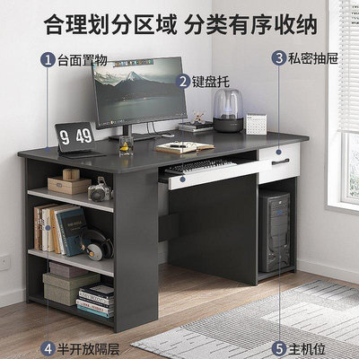 電腦桌台式家用辦公桌簡約現代帶抽屜書桌臥室學生學習~特價