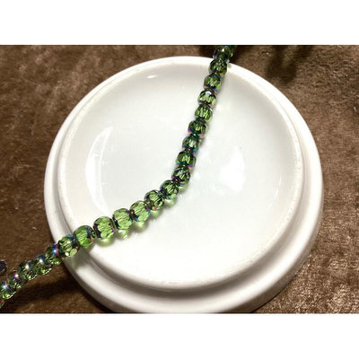 DIY 各款 散珠 飾品 手鍊 項鍊 火燒感 綠色 鑽珠 球珠 6mm 限量現貨 切面 閃亮✨ 水晶玻璃珠 $5/2顆