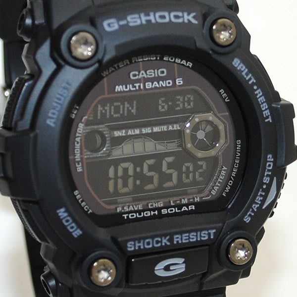 金台鐘錶】CASIO 卡西歐G-SHOCK 潮汐電波太陽能霧黑反轉液晶GW-7900 GW