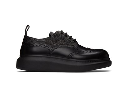 [全新真品代購-F/W21 SALE!] Alexander McQueen 雕花 黑色皮革 休閒鞋 / 皮鞋