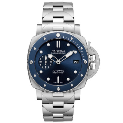 接單代購 PANERAI PAM01068 沛納海 Submersible 手錶 機械錶 42mm 藍面盤 鋼錶帶