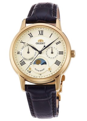 日本正版 Orient 東方 SUN&amp;MOON RN-KA0002S 女錶 手錶 皮革錶帶 日本代購