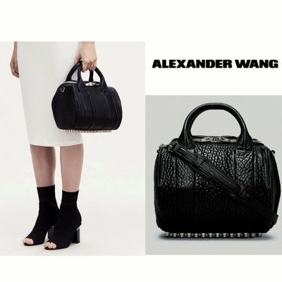 Alexander Wang 王大仁 亞歷山大·王 ►(黑色×金屬銀鎳色)  中款 真皮手提包 肩背包｜全新正品｜特價！
