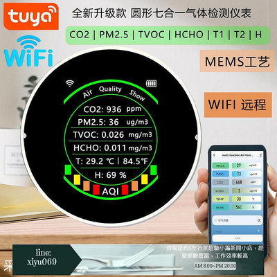 【現貨】空氣品質檢測儀多功能氣體檢測儀voc半導體co2氣體wifi聯網賣