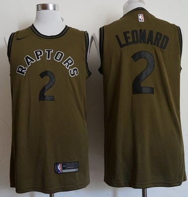 NBA球衣暴龍隊#2號球衣  LEONARD  倫納德 軍綠色
