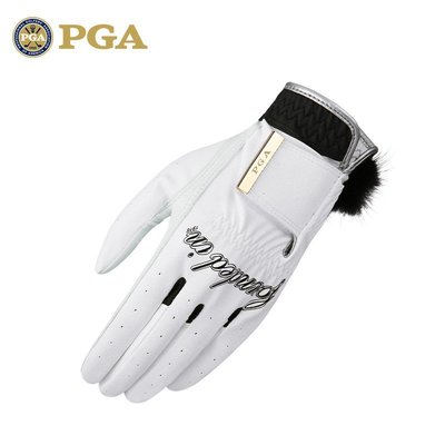 熱銷 PGA高爾夫球手套女 golf服裝女真皮手套小羊皮魔術貼透氣防滑雙手 可開發票