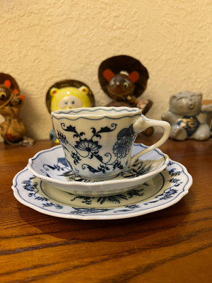日本，中古回流，藍色多瑙河，藍洋蔥，青花釉下彩咖啡杯，紅茶杯