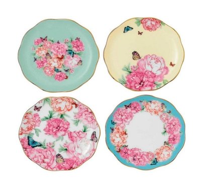 英國百年餐瓷 ROYAL ALBERT x Miranda Kerr聯名設計系列 細骨瓷下午茶盤四入組 現貨