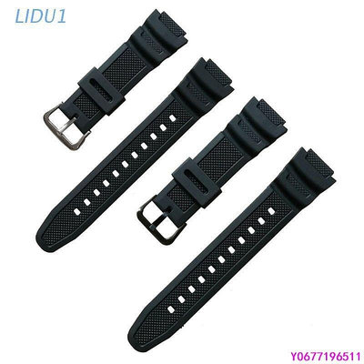新款推薦 LIDU1  Casio W-735H矽膠錶帶鋼扣腕帶W-800 SGW-300H-可開發票