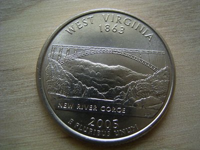 2005-D West Virginia 美國 各大 50洲 25C 1/4 Quarter 早期 錢幣