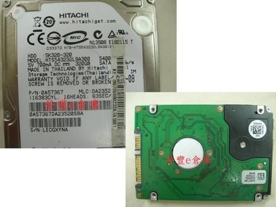 【登豐e倉庫】 F370 Hitachi HTS543232L9A300 320G SATA2 救資料 機板自換 燒焦味