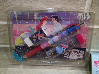婕的店日本精品~日本Disneyg灰姑娘文具組 自動鉛筆 筆芯0.5 橡皮擦 明信片