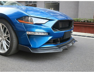 18-19新款福特野馬Mustang改裝小包圍碳纖維前下巴後下巴側裙尾翼配件--請儀價