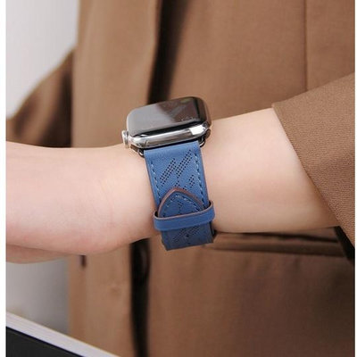 天極TJ百貨【新】愛馬仕同款真皮錶帶 适用 Apple Watch錶帶 S9 8 7 6 SE 5 代蘋果手錶帶41 45 49mm