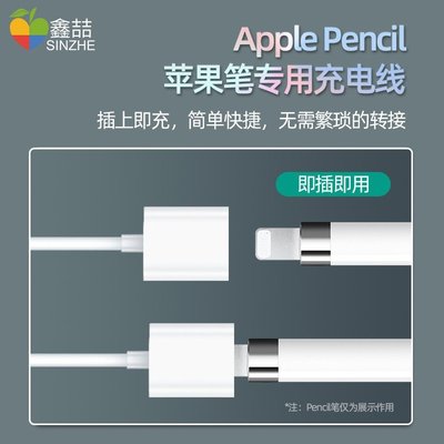 鑫喆 Apple pencil充電轉接頭蘋果筆一代充電線ApplePencil筆帽iPad電容筆2防丟筆套保護套1二代通-好鄰居百貨