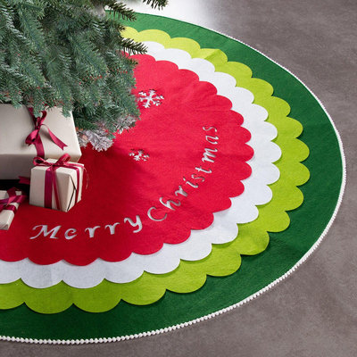 【現貨精選】外貿亞馬遜新款樹裙創意聖誕節裝飾用品 聖誕樹底部圍裙 聖誕樹裙