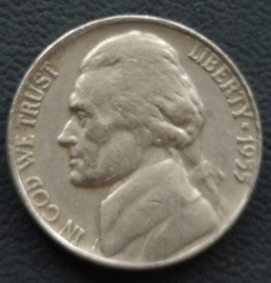 美國   傑佛遜    5分   1955-D   鎳幣       280-925