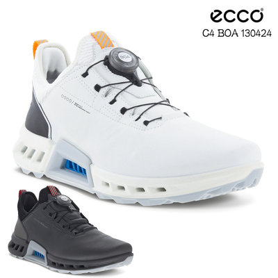 新款 ECCO BIOM GOLF PRO 高爾夫球鞋 健步鞋C4 GOLF男鞋 皮革 休閒鞋 BOA款 透氣舒適 軟底