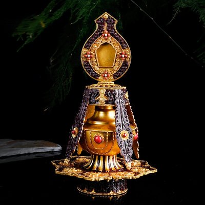 寶瓶藏族用品密宗純銅雕花八吉祥鑲嵌寶石凈水瓶~特價
