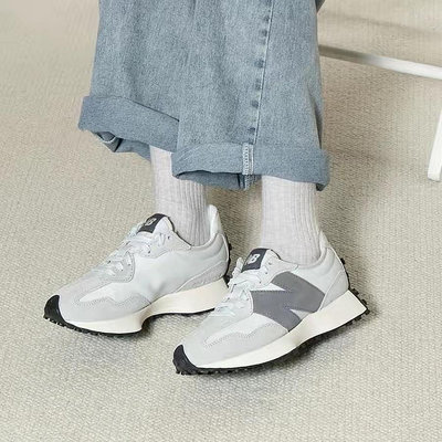 【明朝運動館】New Balance 327 芝麻牛奶 灰白 IU同款 NB327 情侶鞋 MS327WE耐吉 愛迪達
