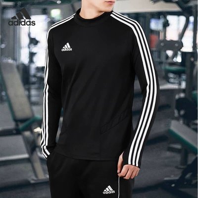 100原廠％Adidas愛迪達運動衛衣男TIRO19 TR TOP跑步透氣健身訓練套頭衫 DJ2592
