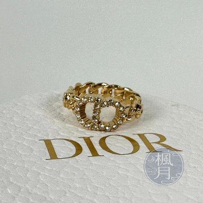 BRAND楓月 Christian Dior 迪奧 水鑽 CD 戒指 #L 飾品 配件 配飾 首飾 精品戒指 穿搭配件