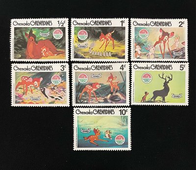 《格瑞那達》迪士尼卡通郵票1980年發行「7張」