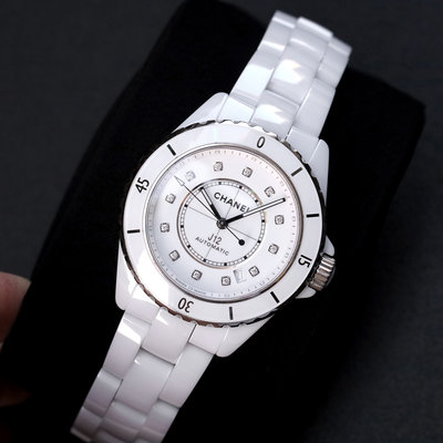全新 CHANEL H5705 香奈兒 J12 手錶 機械錶 陶瓷 透明被蓋 12顆真鑽 38mm 女錶