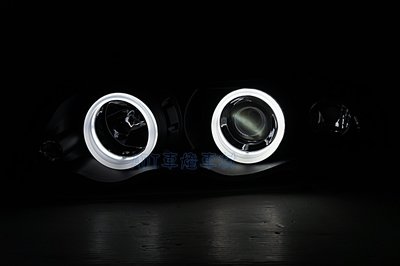 ~~ADT.車燈.車材~~BMW E46 98 99 01 前期 4門 LED導光光圈魚眼黑底大燈一組7500